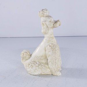 Vintage Nora Fenton Italy Alabaster Poodle Figurine Sitting